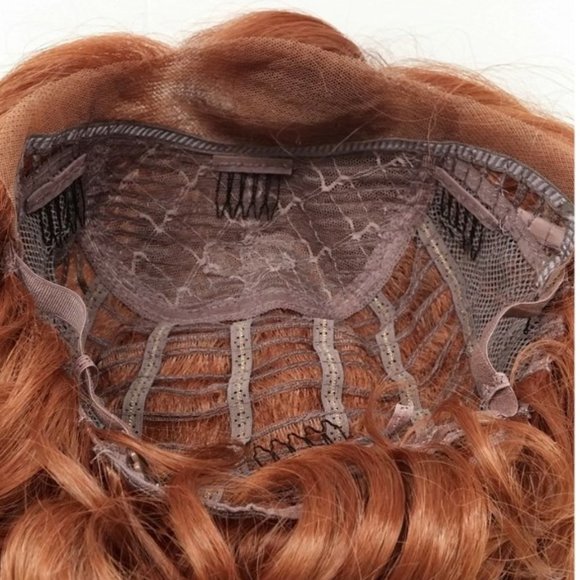 Auburn red lace front retro curly heat safe wig - Picture 5 of 5